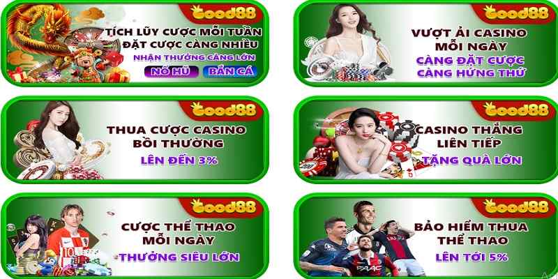 Khuyến mãi Good88 với sảnh casino và thể thao